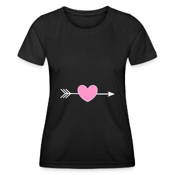 Saint-Valentin, Saint-Valentin, Saint-Valentin - T-shirt sport Femme - noir - Devant - AI Model Female 172 light (172cm)