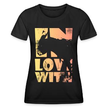 Petit âne ambulant d’âne Cadeau - T-shirt sport Femme - noir - Devant - AI Model Female 172 light (172cm)