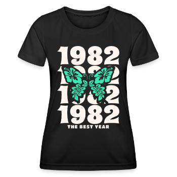 Groovy und Vintage 1982 40-jähriges Jubiläum - Frauen Funktions-T-Shirt - Schwarz - Vorne - AI Model Female 172 light (172cm)