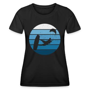 Kitesurf Kitesurf Kitesurf Kitesurfer Hommes - T-shirt sport Femme - noir - Devant - AI Model Female 172 light (172cm)