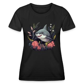 baby white shark 2 - Frauen Funktions-T-Shirt - Schwarz - Vorne - AI Model Female 172 light (172cm)