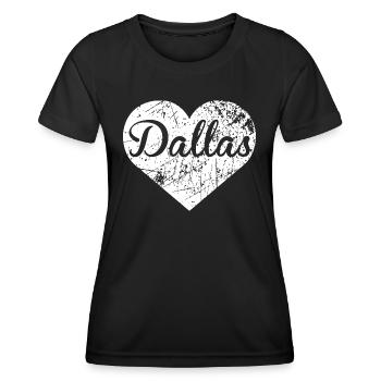 Cœur de Dallas - T-shirt sport Femme - noir - Devant - AI Model Female 172 light (172cm)