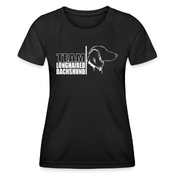 TEAM Teckel à poil long Chiens Teckel Wilsigns - T-shirt sport Femme - noir - Devant - AI Model Female 172 light (172cm)
