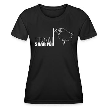 TEAM Shar Pei Hunde Hund Wilsigns - Frauen Funktions-T-Shirt - Schwarz - Vorne - AI Model Female 172 light (172cm)