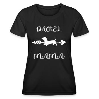 Dachshund Dackel-Mama Jagdhund Teckel Dackelfreund - Frauen Funktions-T-Shirt - Schwarz - Vorne - AI Model Female 172 light (172cm)