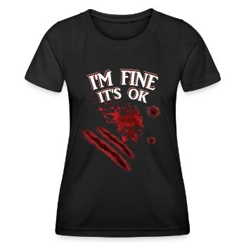 JE VAIS BIEN, ÇA VA - T-shirt sport Femme - noir - Devant - AI Model Female 172 light (172cm)