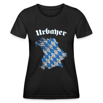 Bayern, bayrisches original, Urbayer, Minga - Frauen Funktions-T-Shirt - Schwarz - Vorne - AI Model Female 172 light (172cm)