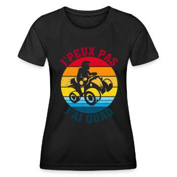 J'Peux Pas J'ai Quad Cadeau Motard Fan de Quad - T-shirt sport Femme - noir - Devant - AI Model Female 172 light (172cm)
