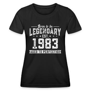 Legendär seit 1983 - Frauen Funktions-T-Shirt - Schwarz - Vorne - AI Model Female 172 light (172cm)
