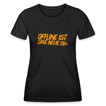 offline ist mein Ding - Frauen Funktions-T-Shirt - Schwarz - Vorne - AI Model Female 172 light (172cm)