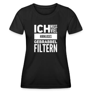 vielen kann man nicht zuhören - Frauen Funktions-T-Shirt - Schwarz - Vorne - AI Model Female 172 light (172cm)