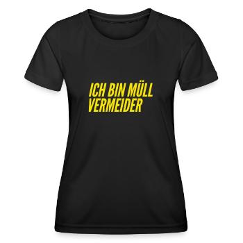 Müllvermeidung ist wunderbar - Frauen Funktions-T-Shirt - Schwarz - Vorne - AI Model Female 172 light (172cm)