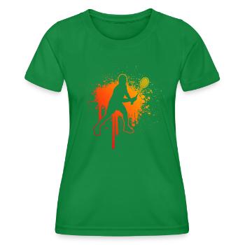 Women's Badminton Badminton Player Squash Men - Women's Functional T-Shirt - kelly green - Front - AI Model Female 172 dark (172cm)