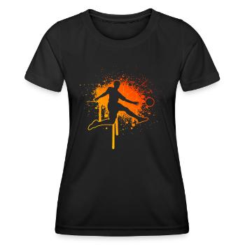 Fussball Fussballspielen Fussballspieler Herren - Frauen Funktions-T-Shirt - Schwarz - Vorne - AI Model Female 172 light (172cm)