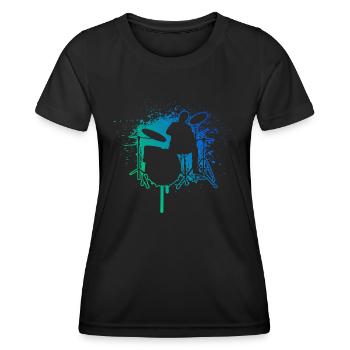 Batteur Batteur Batterie - T-shirt sport Femme - noir - Devant - AI Model Female 172 light (172cm)
