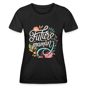 future maman - T-shirt sport Femme - noir - Devant - AI Model Female 172 light (172cm)