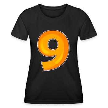Zahl 9 - Neun - 9 Motiv - Frauen Funktions-T-Shirt - Schwarz - Vorne - AI Model Female 172 light (172cm)