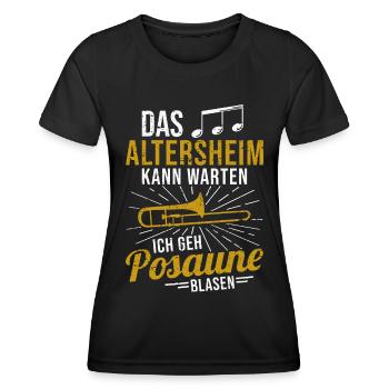 Posaune Orchester Posaunist Musiker Blasmusik - Frauen Funktions-T-Shirt - Schwarz - Vorne - AI Model Female 172 light (172cm)