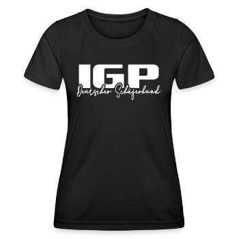 IGP GERMAN SHEPHERD Wilsign's dog sport - Women's Functional T-Shirt - black - Front - AI Model Female 172 light (172cm)