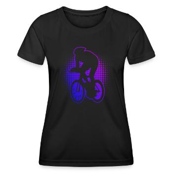 Cyclistes sur route femmes hommes vélo de course vélo de route - T-shirt sport Femme - noir - Devant - AI Model Female 172 light (172cm)