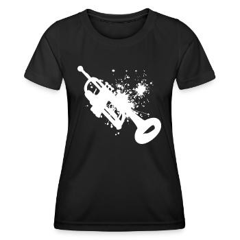 Trompette Trompette Joueur Trompette Trompette Cracheur - T-shirt sport Femme - noir - Devant - AI Model Female 172 light (172cm)
