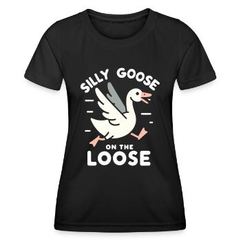 Silly Goose at the Loose Meme - Women's Functional T-Shirt - black - Front - AI Model Female 172 light (172cm)