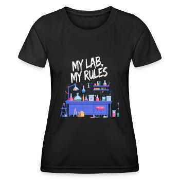 Mein Labor, meine Regeln - Frauen Funktions-T-Shirt - Schwarz - Vorne - AI Model Female 172 light (172cm)