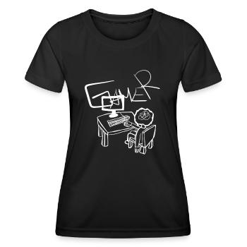 Ordinateur portable - T-shirt sport Femme - noir - Devant - AI Model Female 172 light (172cm)