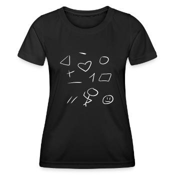 symboles de forme - T-shirt sport Femme - noir - Devant - AI Model Female 172 light (172cm)
