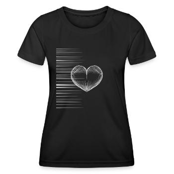 heart lines - Women's Functional T-Shirt - black - Front - AI Model Female 172 light (172cm)