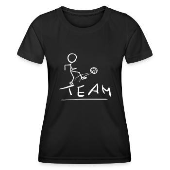 équipe football sports équipe athlètes ballon - T-shirt sport Femme - noir - Devant - AI Model Female 172 light (172cm)