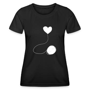 heart gray symbol wool thread line - Women's Functional T-Shirt - black - Front - AI Model Female 172 light (172cm)