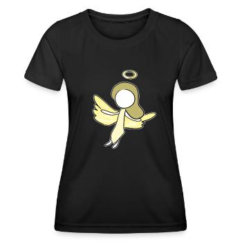 symbole de la femme protectrice des anges - T-shirt sport Femme - noir - Devant - AI Model Female 172 light (172cm)