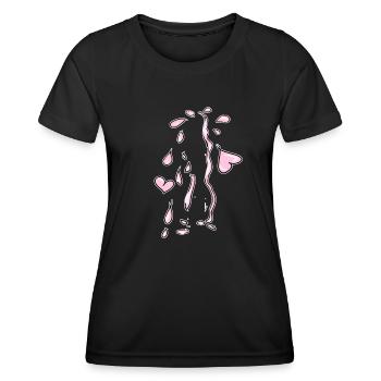 herzen rosa herz symbol liebe - Frauen Funktions-T-Shirt - Schwarz - Vorne - AI Model Female 172 light (172cm)