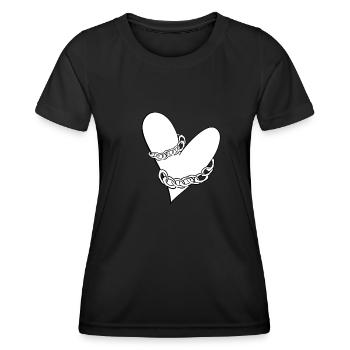 ketten gefangenes herz liebe - Frauen Funktions-T-Shirt - Schwarz - Vorne - AI Model Female 172 light (172cm)