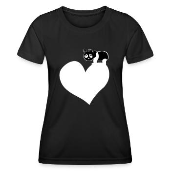 panda herz tierliebe bär - Frauen Funktions-T-Shirt - Schwarz - Vorne - AI Model Female 172 light (172cm)