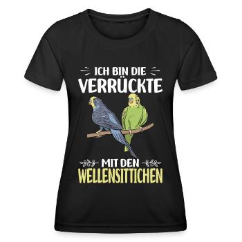 Wellensittich - Frauen Funktions-T-Shirt - Schwarz - Vorne - AI Model Female 172 light (172cm)