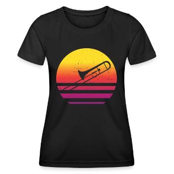 Instrument de cuivre Dames Trombone Ténor Trombone - T-shirt sport Femme - noir - Devant - AI Model Female 172 light (172cm)