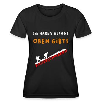 Sie haben gesagt oben gibts Kaiserschmarrn - Frauen Funktions-T-Shirt - Schwarz - Vorne - AI Model Female 172 light (172cm)