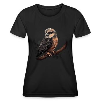 Habicht Vogel Greifvogel - Frauen Funktions-T-Shirt - Schwarz - Vorne - AI Model Female 172 light (172cm)