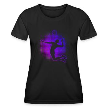 Volley Herren Beach Volley Volleyballer - Frauen Funktions-T-Shirt - Schwarz - Vorne - AI Model Female 172 light (172cm)