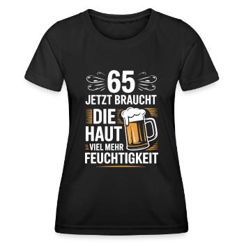 65 – Jetzt braucht die Haut viel mehr Feuchtigkeit - Frauen Funktions-T-Shirt - Schwarz - Vorne - AI Model Female 172 light (172cm)