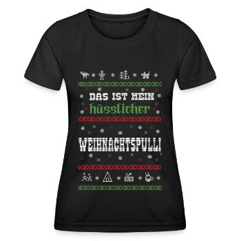 Das ist mein hässlicher Weihnachtspulli - Frauen Funktions-T-Shirt - Schwarz - Vorne - AI Model Female 172 light (172cm)