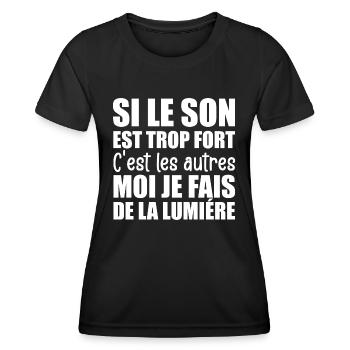 Technicien du Spectacle Fait De La Lumière - T-shirt sport Femme - noir - Devant - AI Model Female 172 light (172cm)