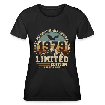 1979 Vintage né Vintage cadeau d’anniversaire - T-shirt sport Femme - noir - Devant - AI Model Female 172 light (172cm)