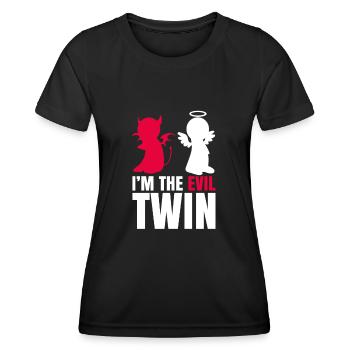 Cadeau jumeaux - T-shirt sport Femme - noir - Devant - AI Model Female 172 light (172cm)