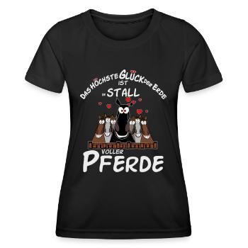 Pferdespruch - Frauen Funktions-T-Shirt - Schwarz - Vorne - AI Model Female 172 light (172cm)