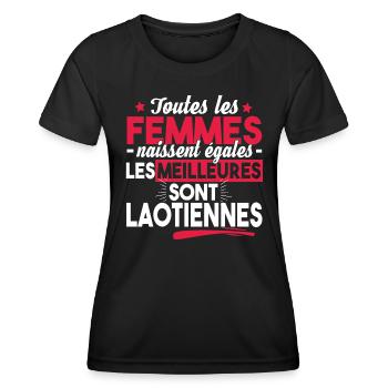 Laotienne Laos Asie Pays Origine Cadeau T-shirt - T-shirt sport Femme - noir - Devant - AI Model Female 172 light (172cm)