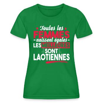 Laotienne Laos Asie Pays Origine Cadeau T-shirt - T-shirt sport Femme - vert - Devant - AI Model Female 172 dark (172cm)