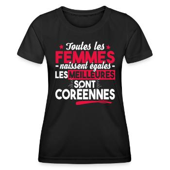 Coréenne Corée Asie Séoul Femme Cadeau T-shirt - T-shirt sport Femme - noir - Devant - AI Model Female 172 light (172cm)